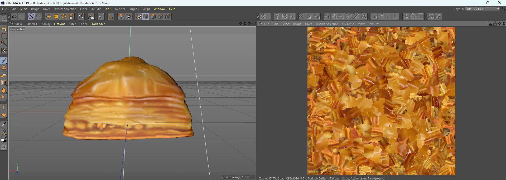 2 Different Turkish Delight Baklava Model - AI Low-poly 3D model_21