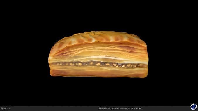 2 Different Turkish Delight Baklava Model - AI Low-poly 3D model