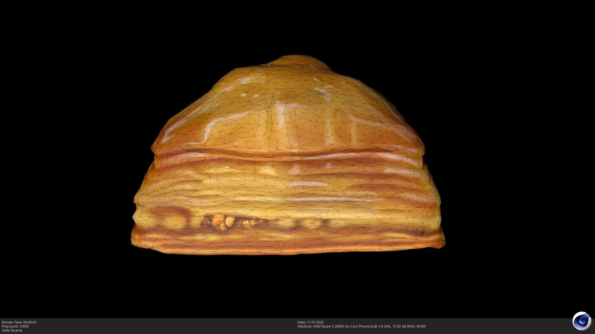 2 Different Turkish Delight Baklava Model - AI Low-poly 3D model_5