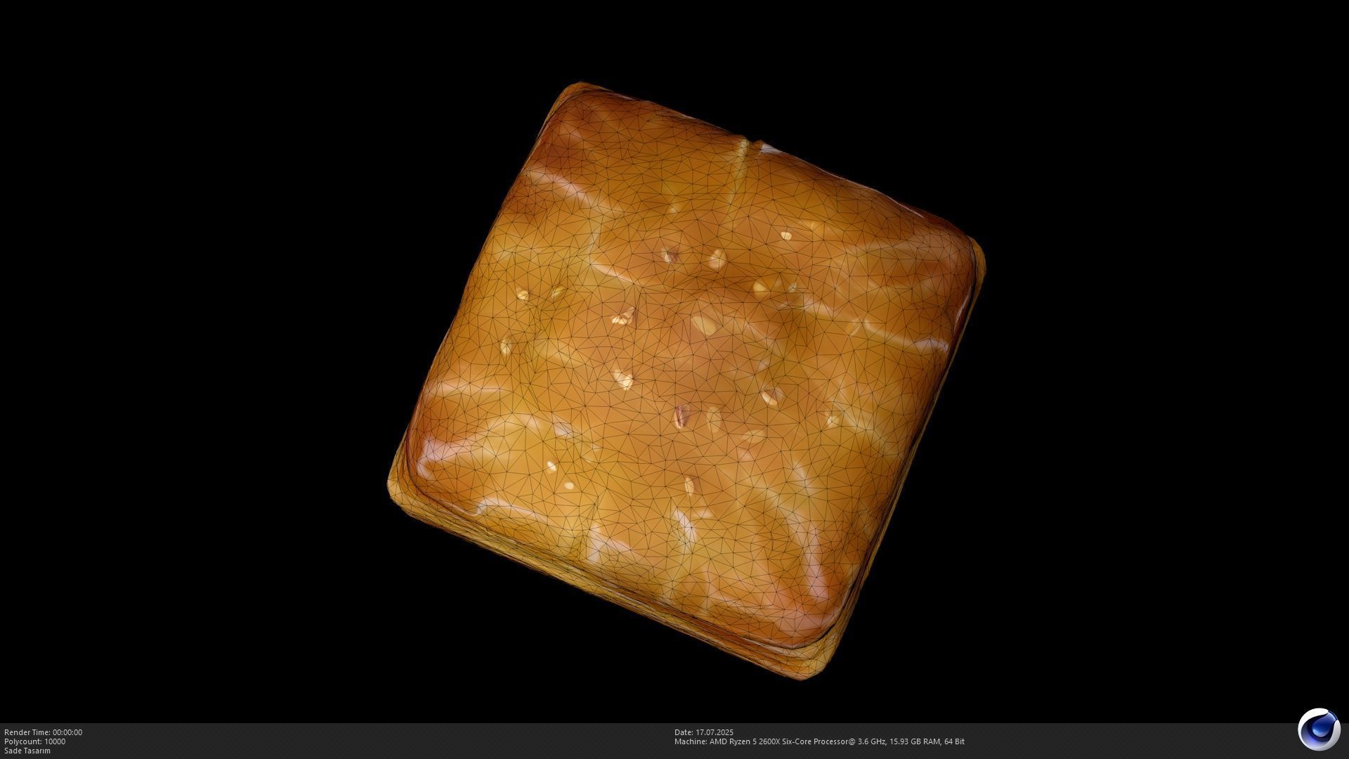 2 Different Turkish Delight Baklava Model - AI Low-poly 3D model_17