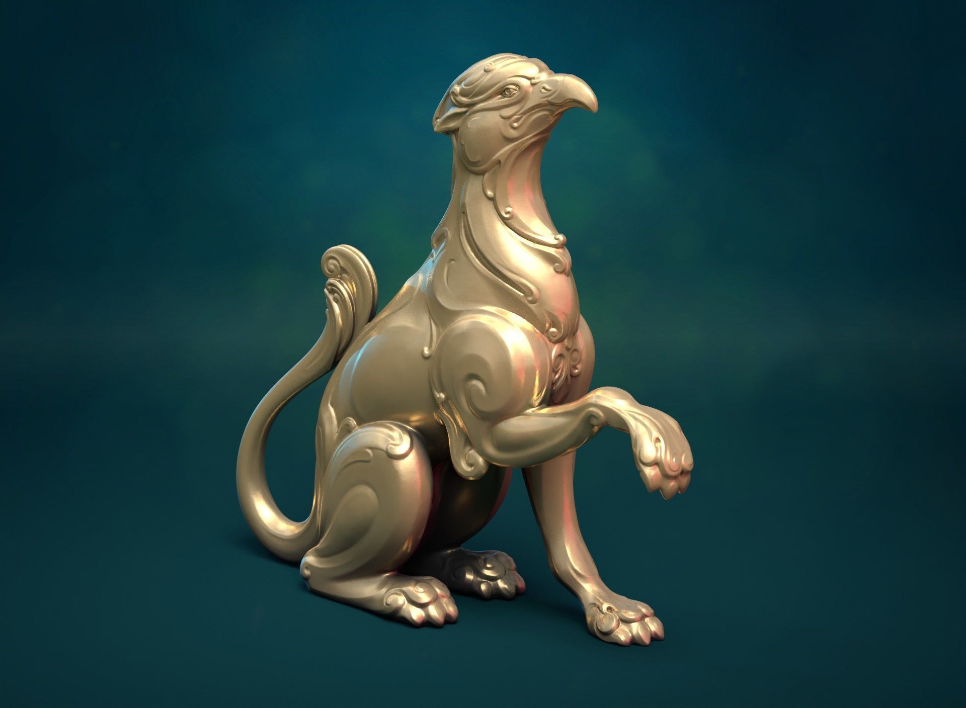 Griffin wing less 3D print model_5