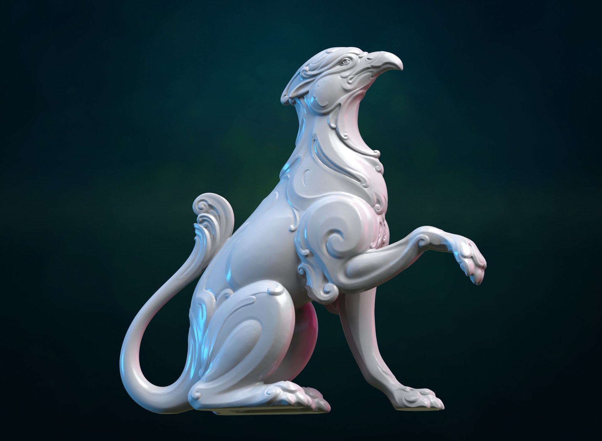 Griffin wing less 3D print model_9