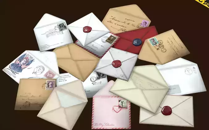 Retro envelope 3D model