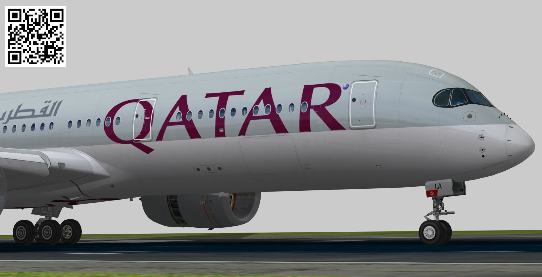 Airbus A350-900 XWB Qatar airways Low-poly 3D model_6