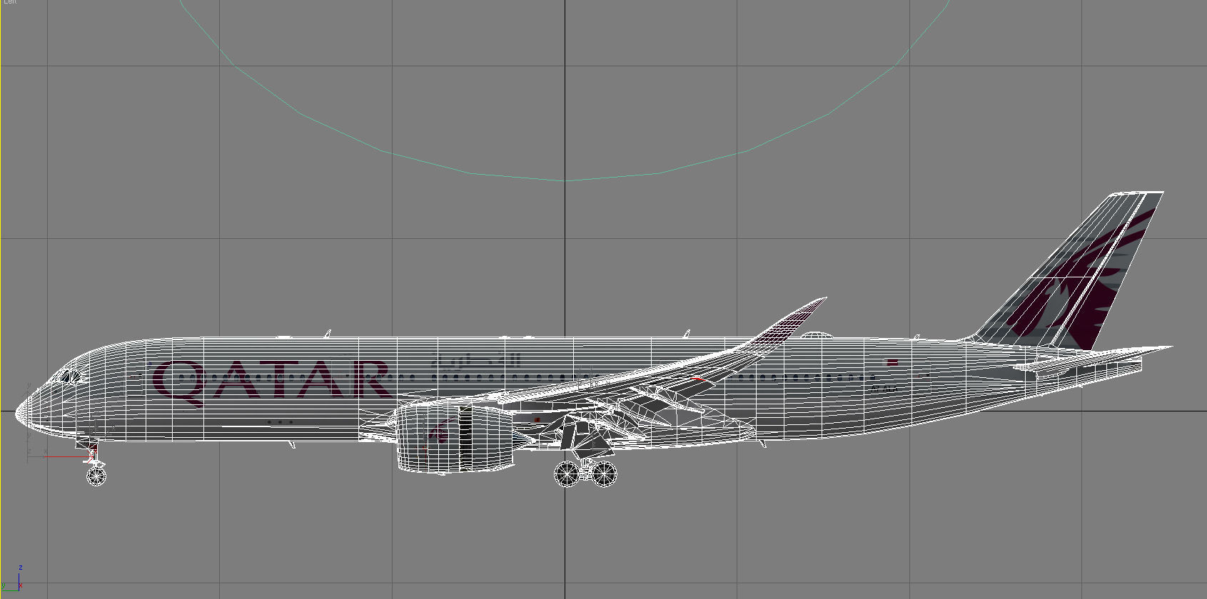 Airbus A350-900 XWB Qatar airways Low-poly 3D model_14