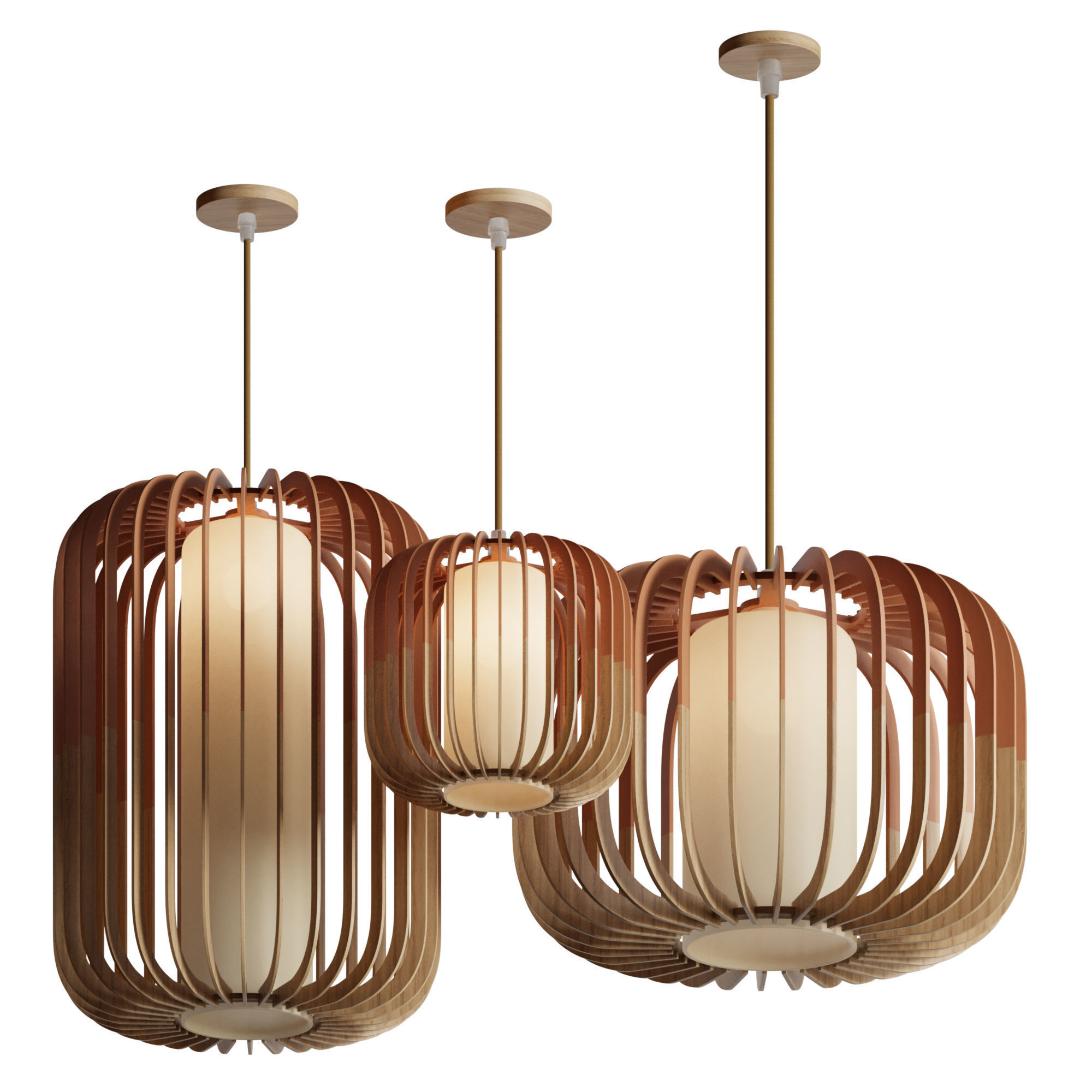 Nordic Wooden Pendant Lamp 3D model_8