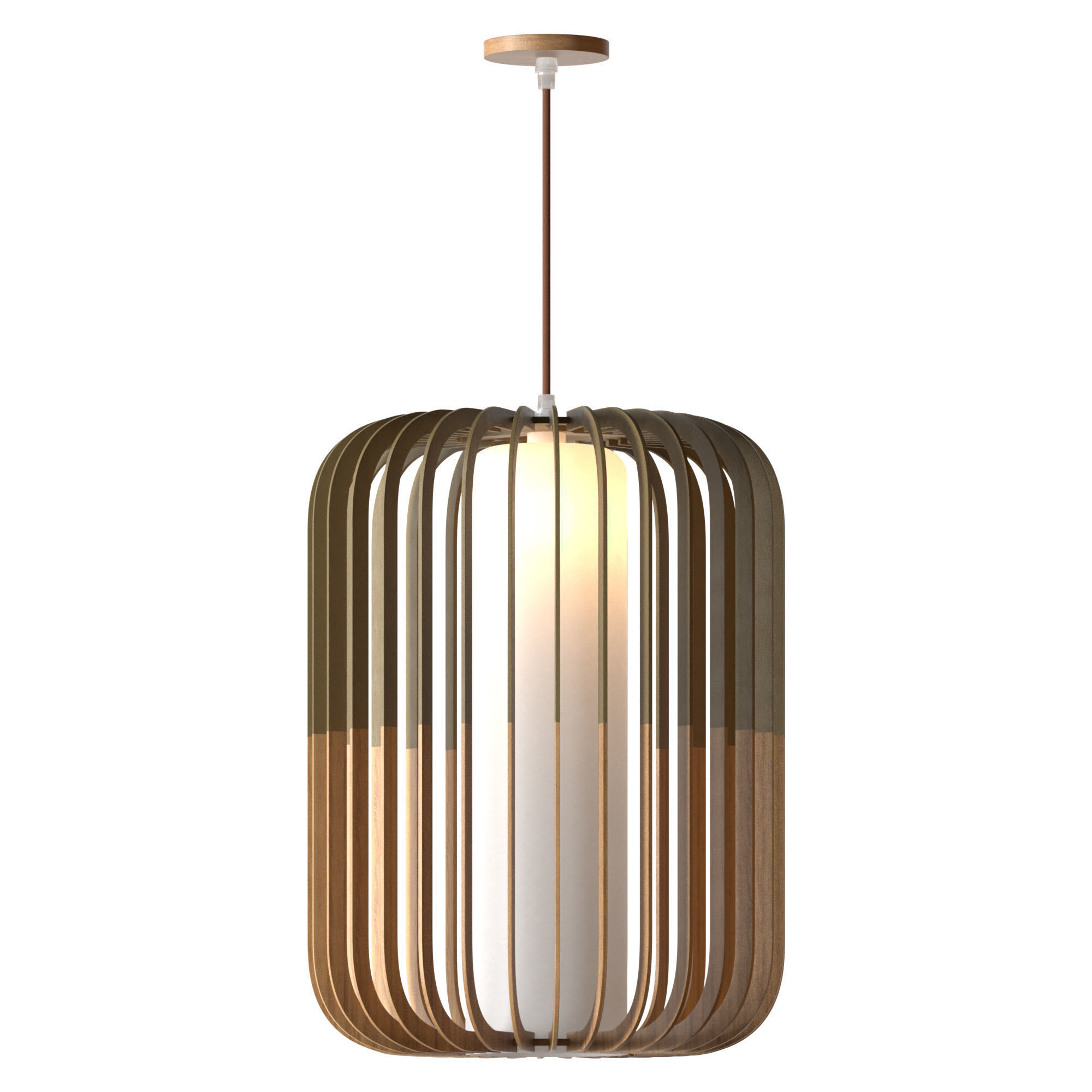 Nordic Wooden Pendant Lamp 3D model_1