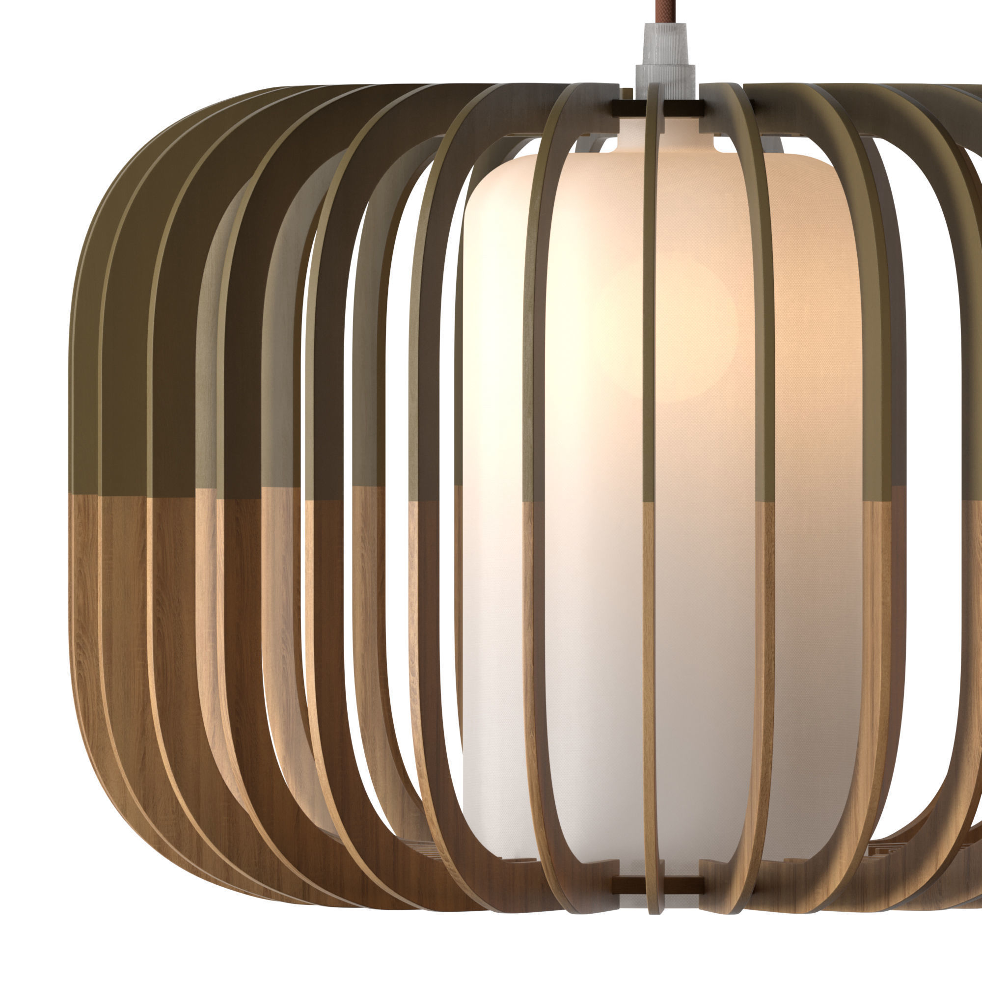 Nordic Wooden Pendant Lamp 3D model_2