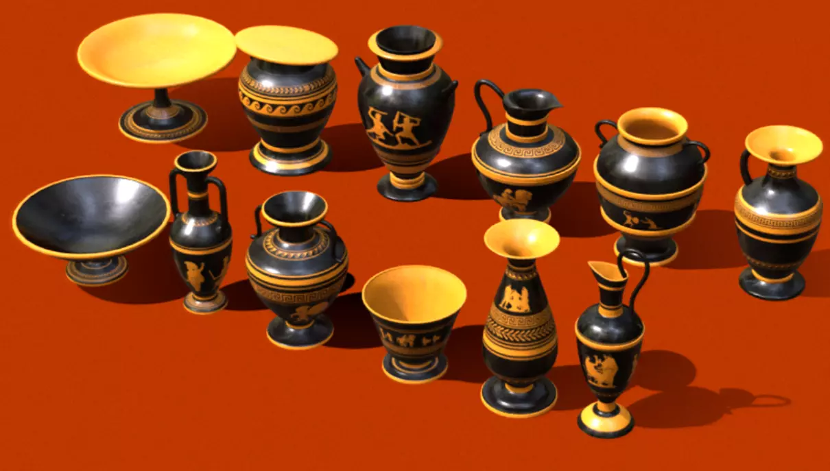 Greek-style ceramics 3D model_0