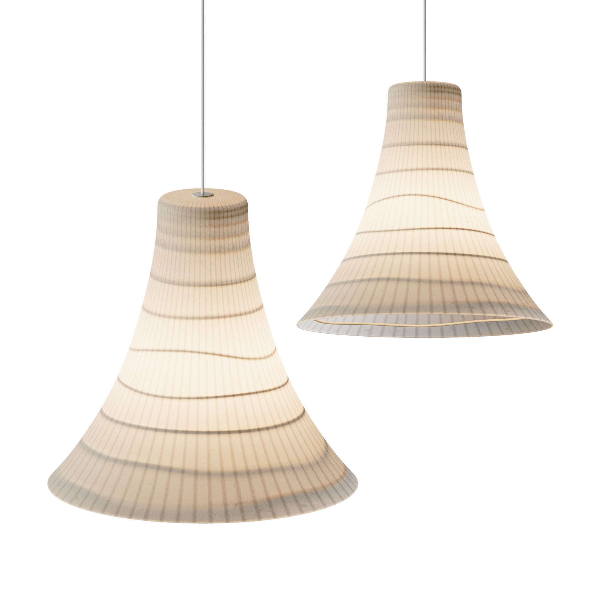 Pendant Light Japanese Style Lighting 3D model_5