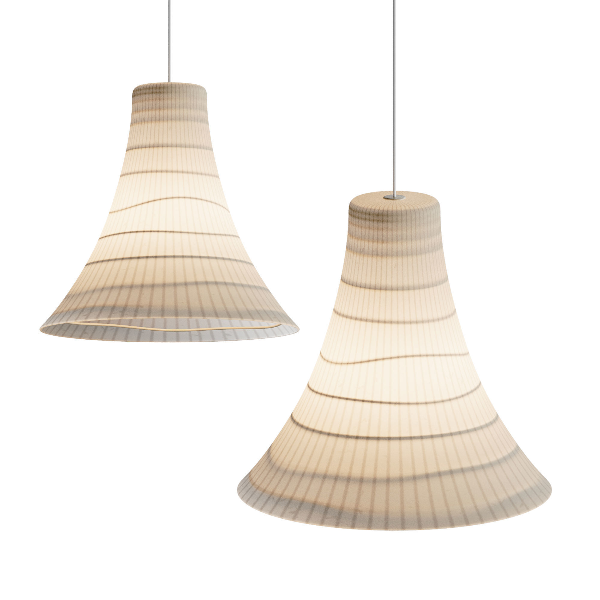 Pendant Light Japanese Style Lighting 3D model_10