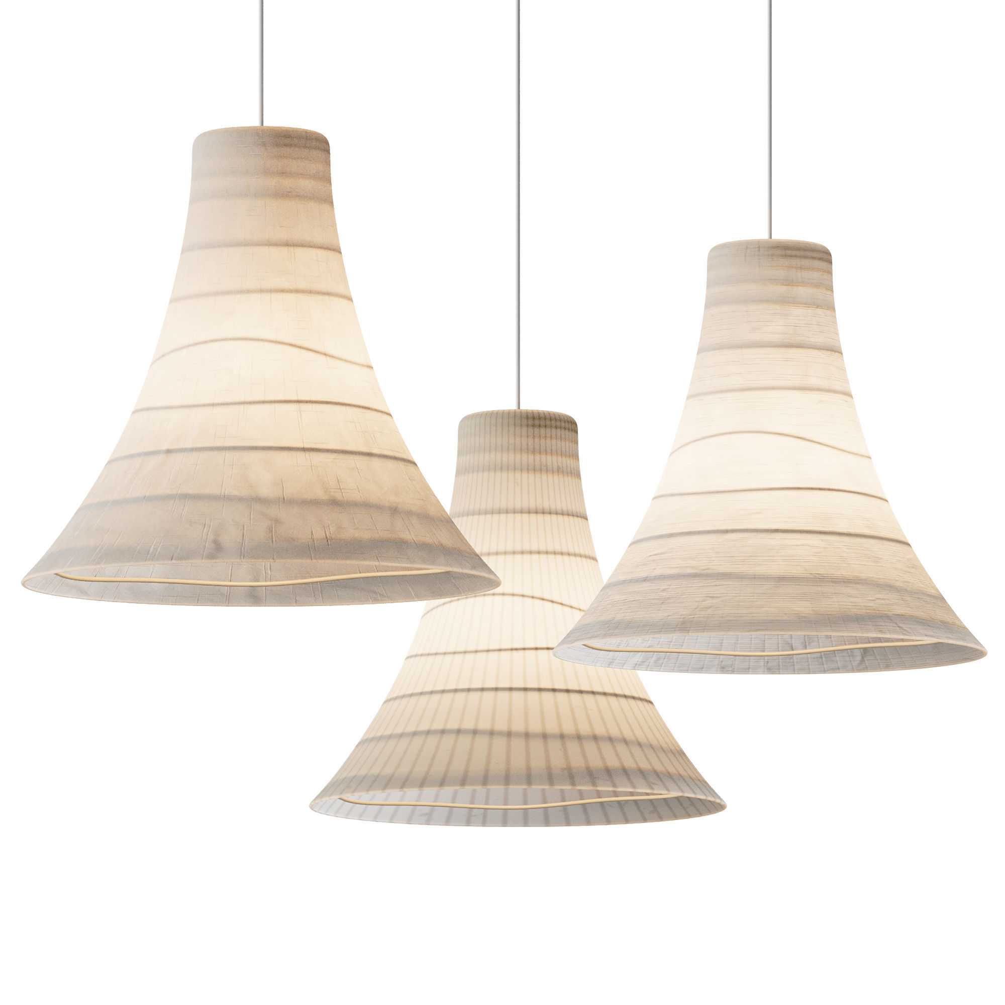 Pendant Light Japanese Style Lighting 3D model_7