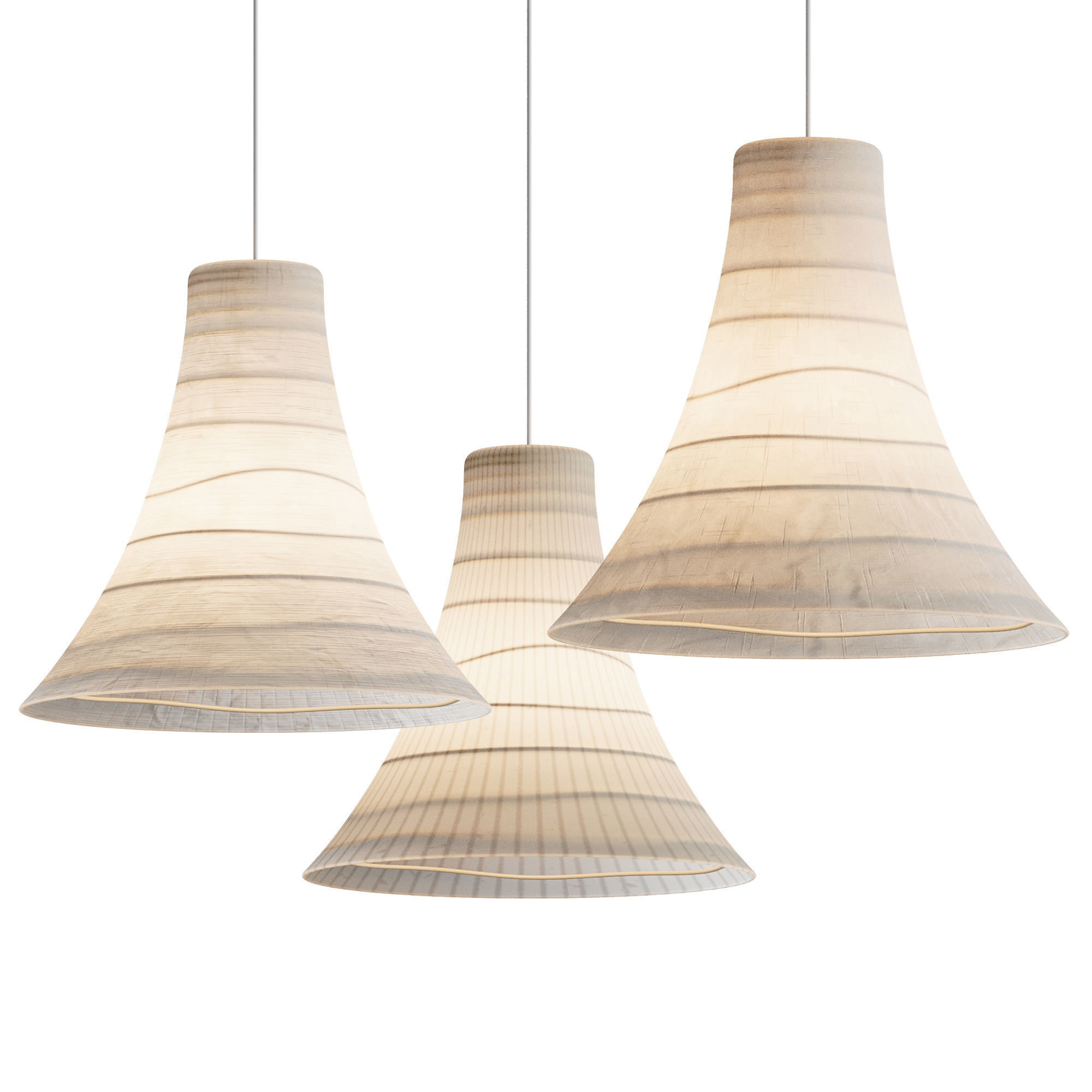 Pendant Light Japanese Style Lighting 3D model_8