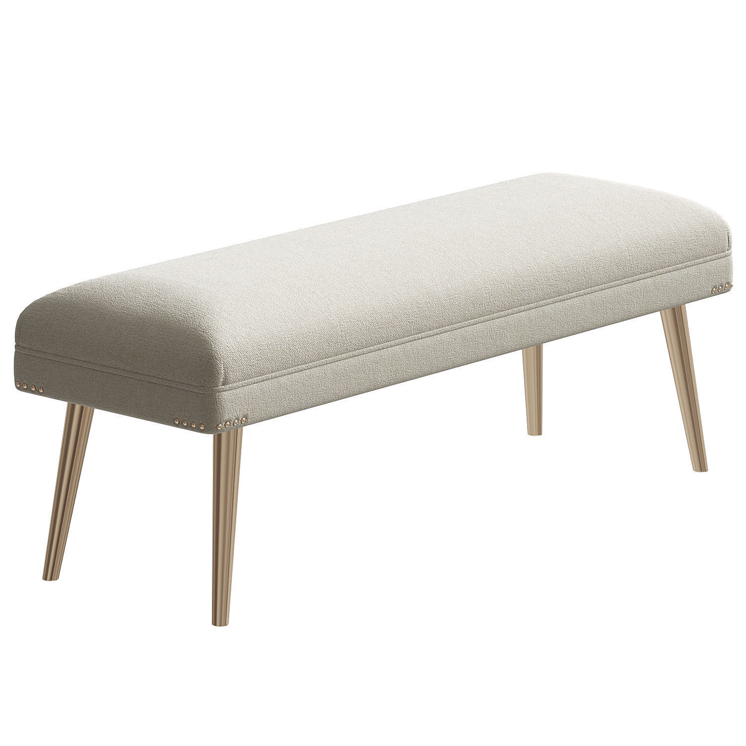 Ivory Glamorous Bench 3D model_2