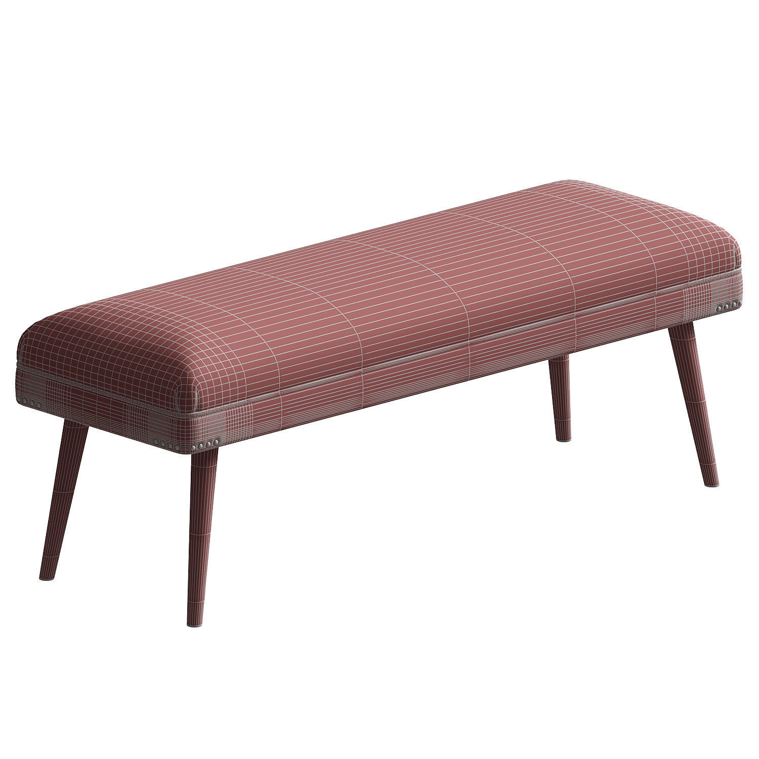 Ivory Glamorous Bench 3D model_3