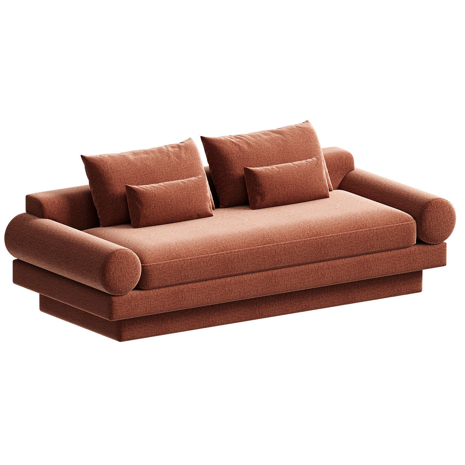 Retro Roll Arm Sofa set 3D model_3