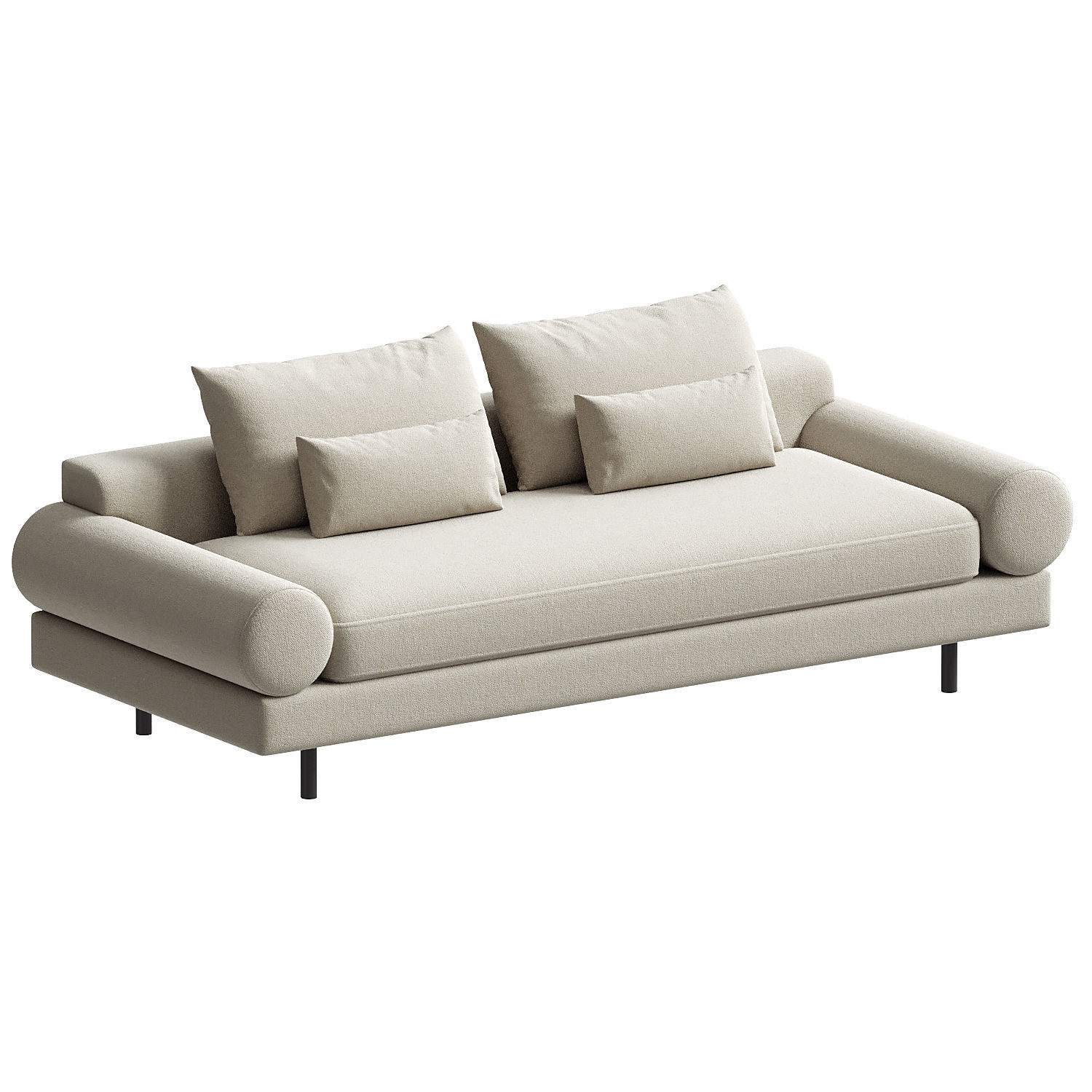 Retro Roll Arm Sofa set 3D model_4