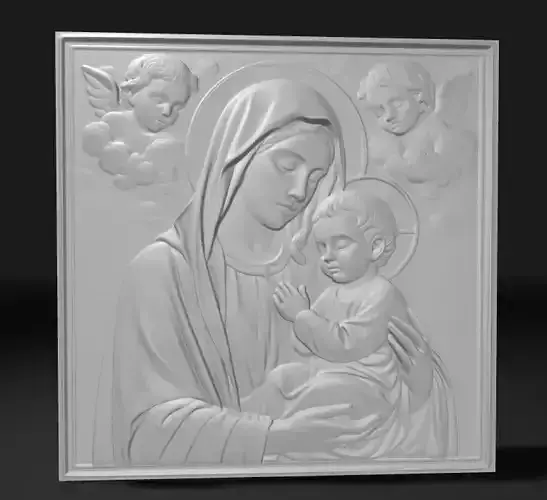  Virgin Mary and Jesus Relief Angels Catholic Christian Relief 