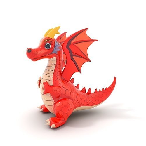 Cartoon Red Dragon Model Pack Low-poly 3D model