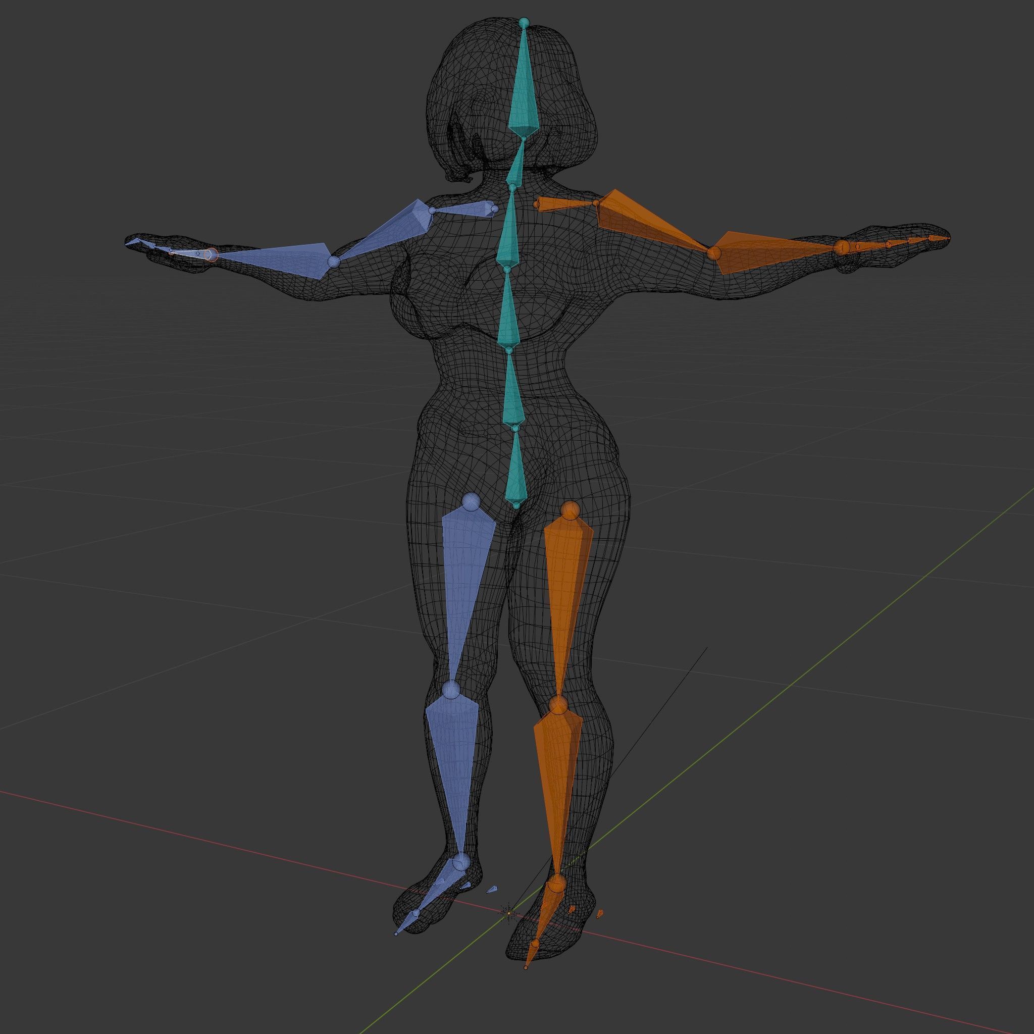 Blonde Female Model in Blue Bikini Rigged and Animated Low-poly 3D model_6