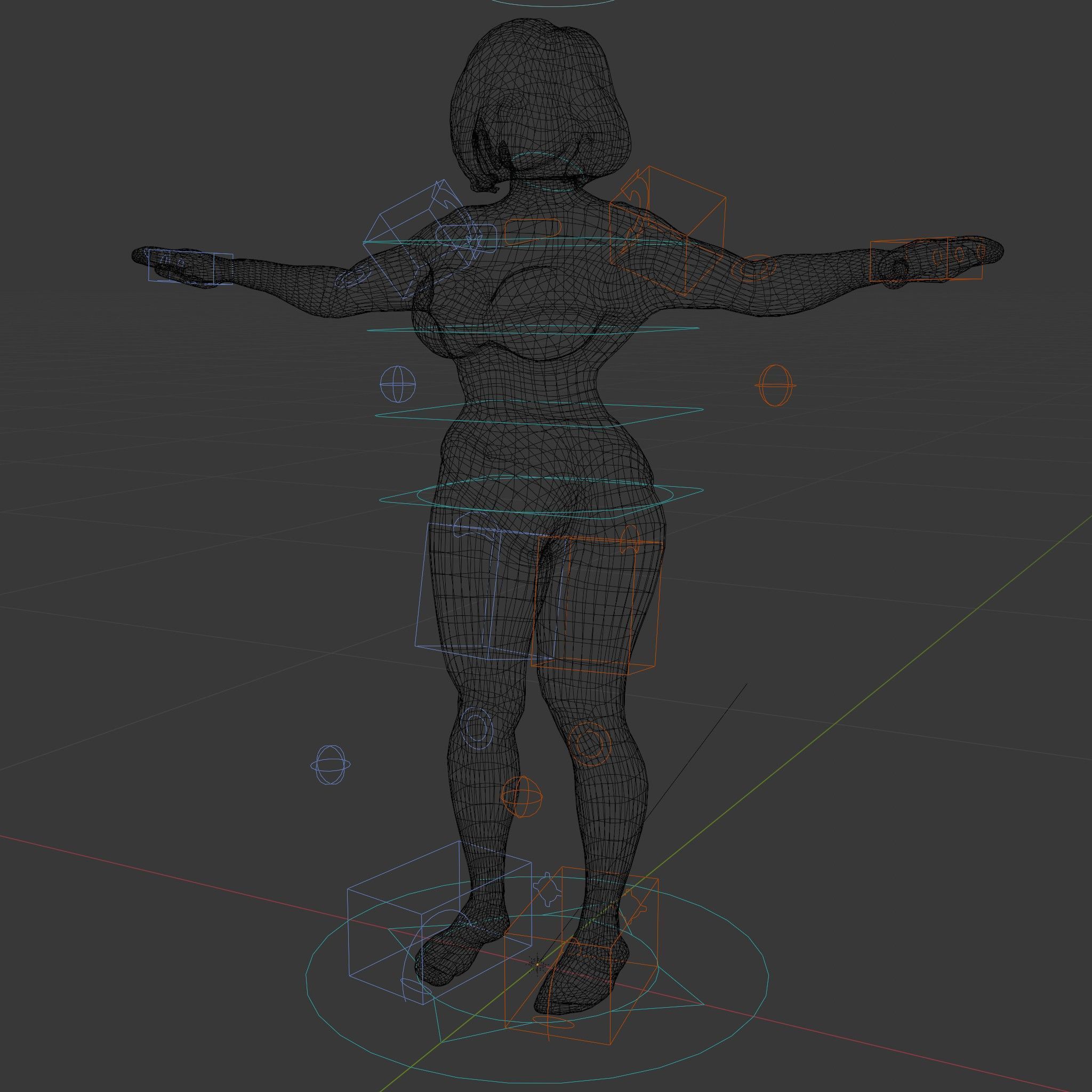 Blonde Female Model in Blue Bikini Rigged and Animated Low-poly 3D model_5