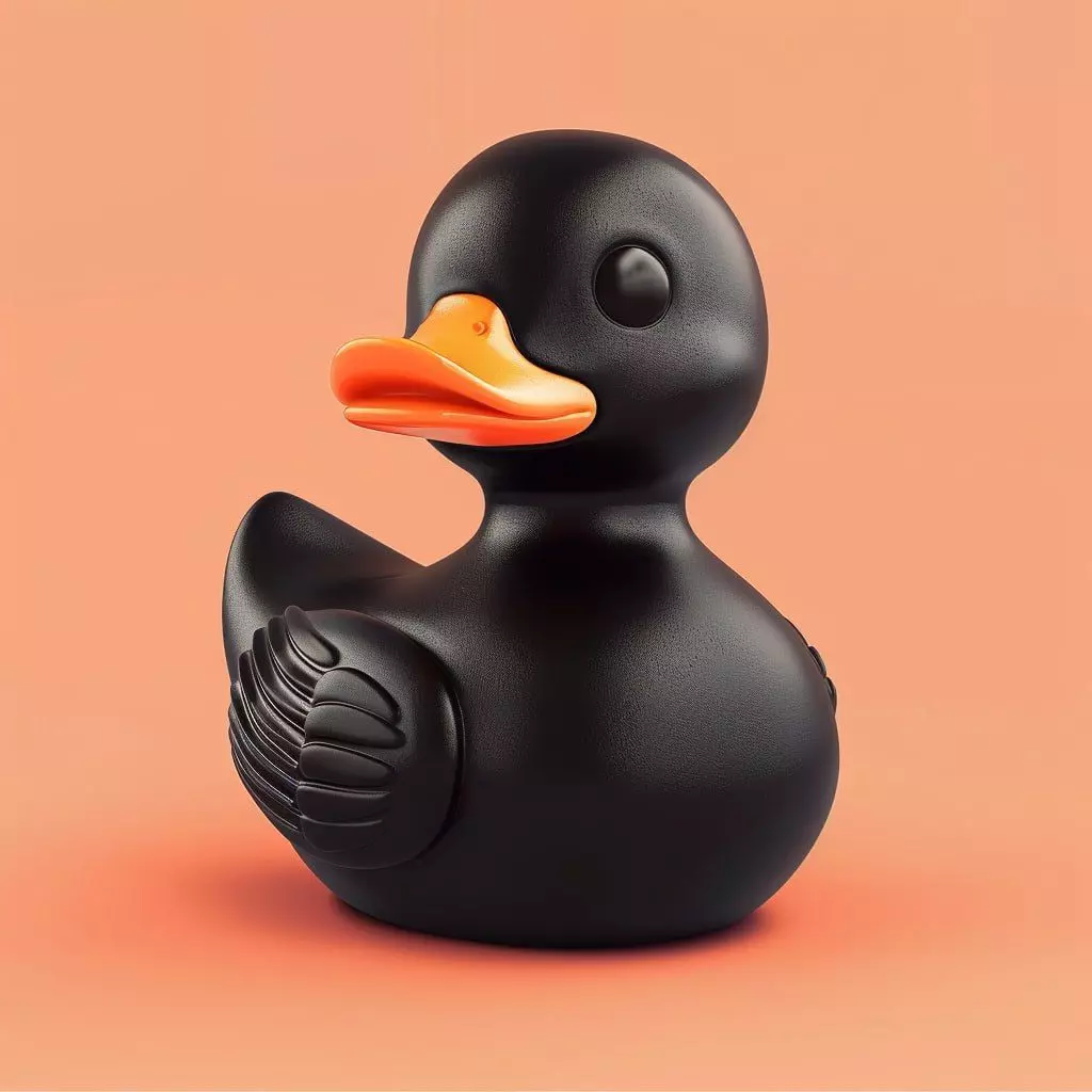 Black Rubber Duck Shadow Float toy 3D print model
