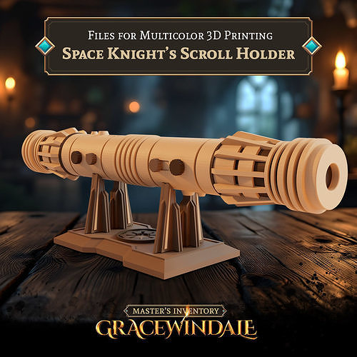 Knights Scroll Holder 3D print model