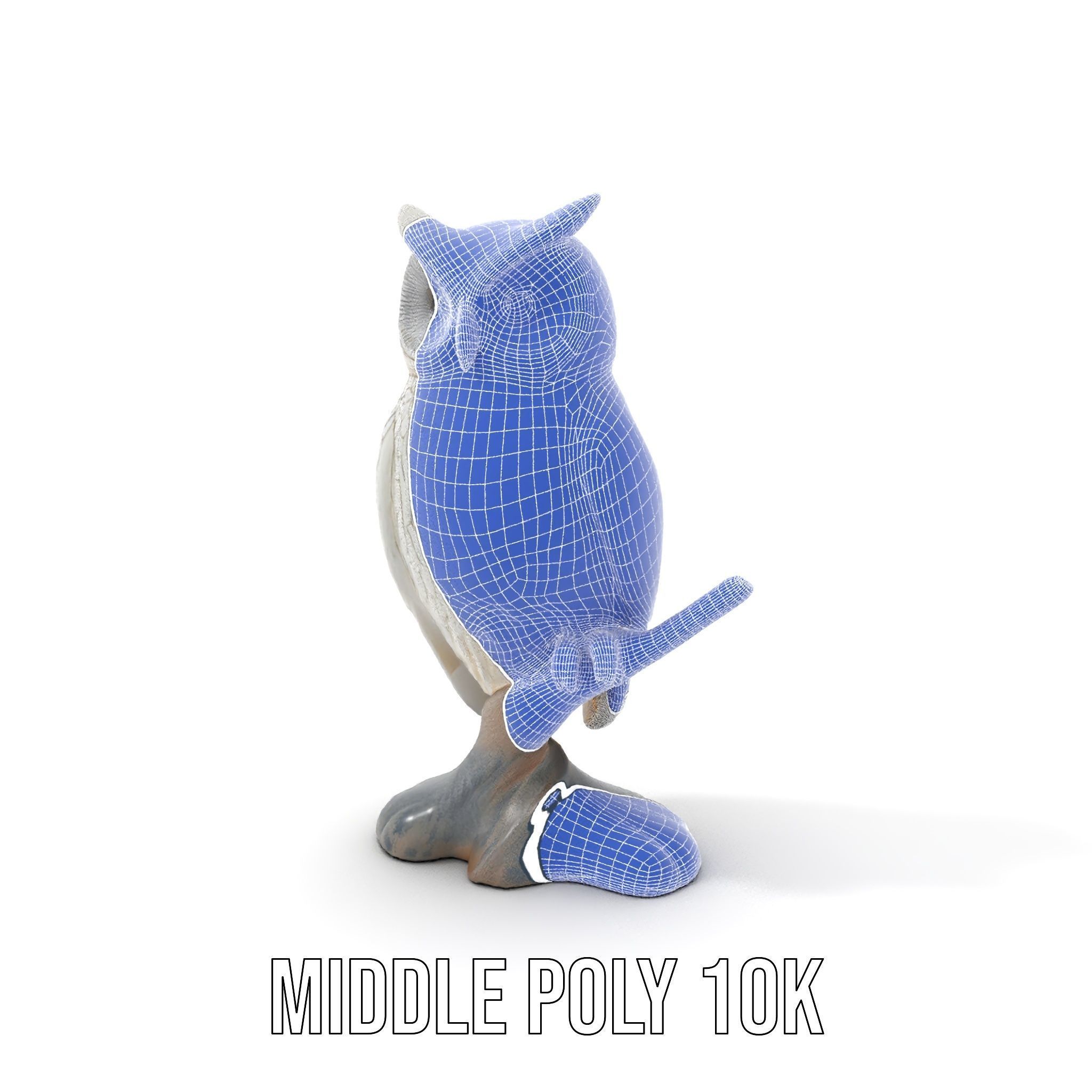 Snowy Owl Sculpture Model Pack Low-poly 3D model_19