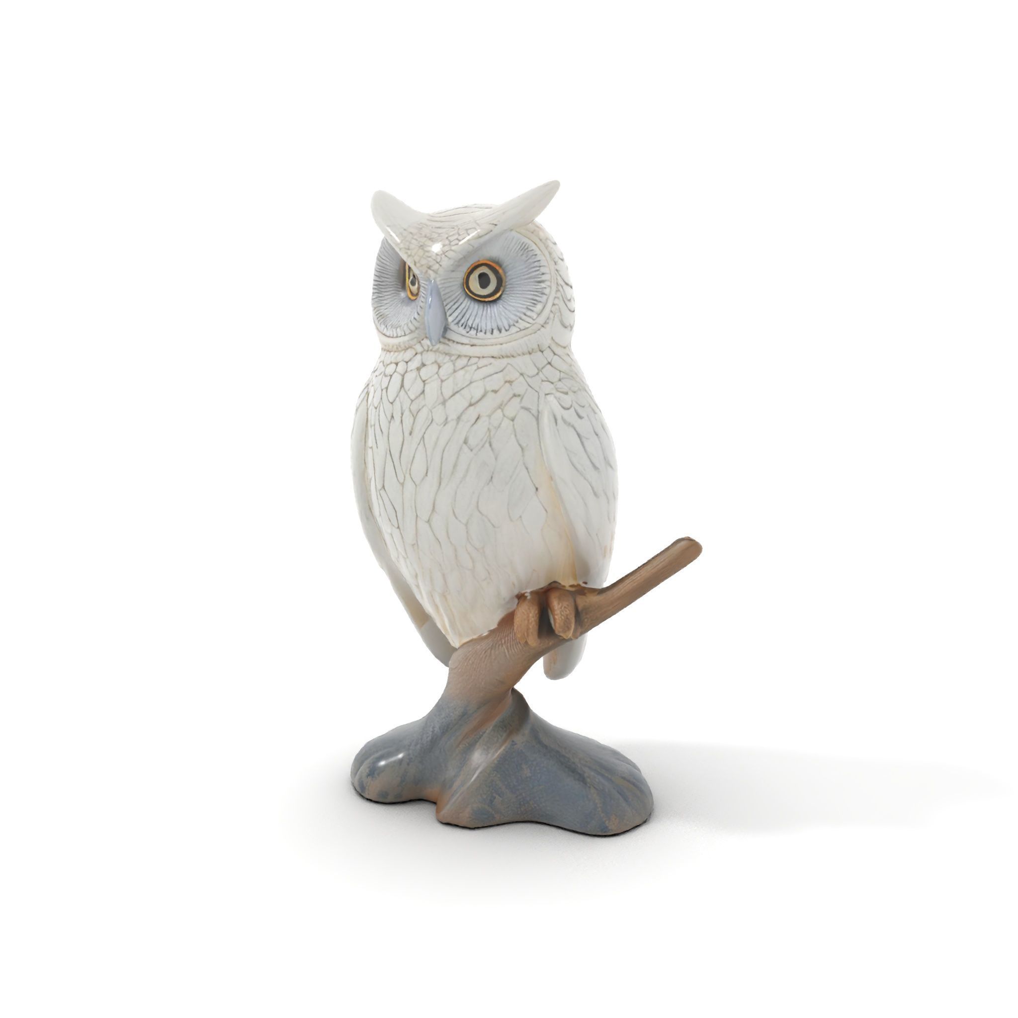 Snowy Owl Sculpture Model Pack Low-poly 3D model_6