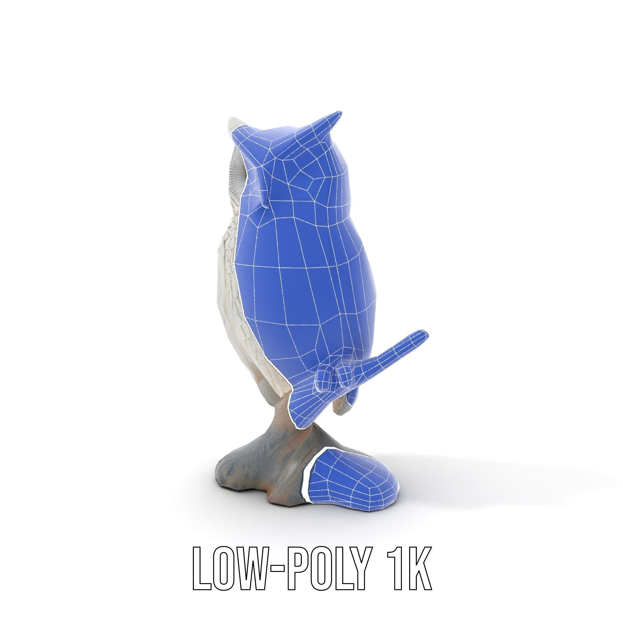 Snowy Owl Sculpture Model Pack Low-poly 3D model_25
