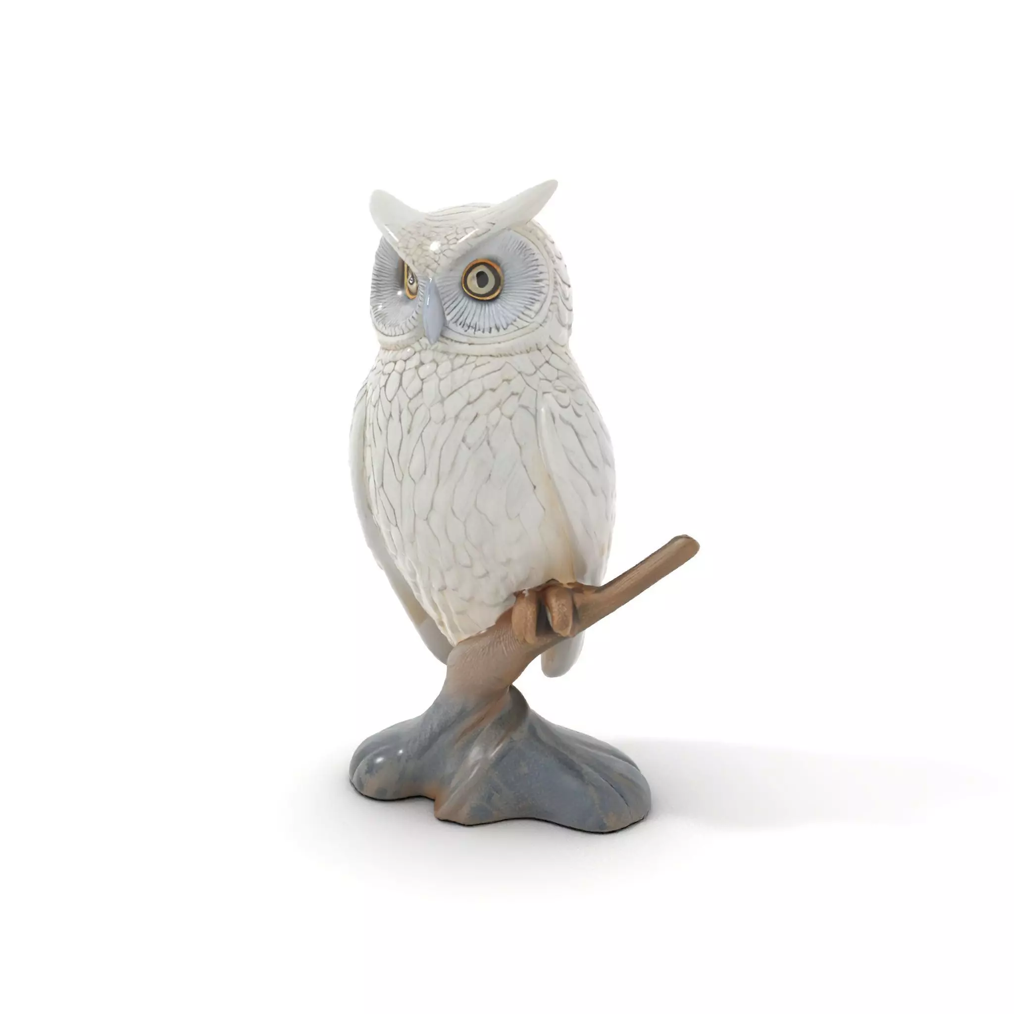 Snowy Owl Sculpture Model Pack Low-poly 3D model_0