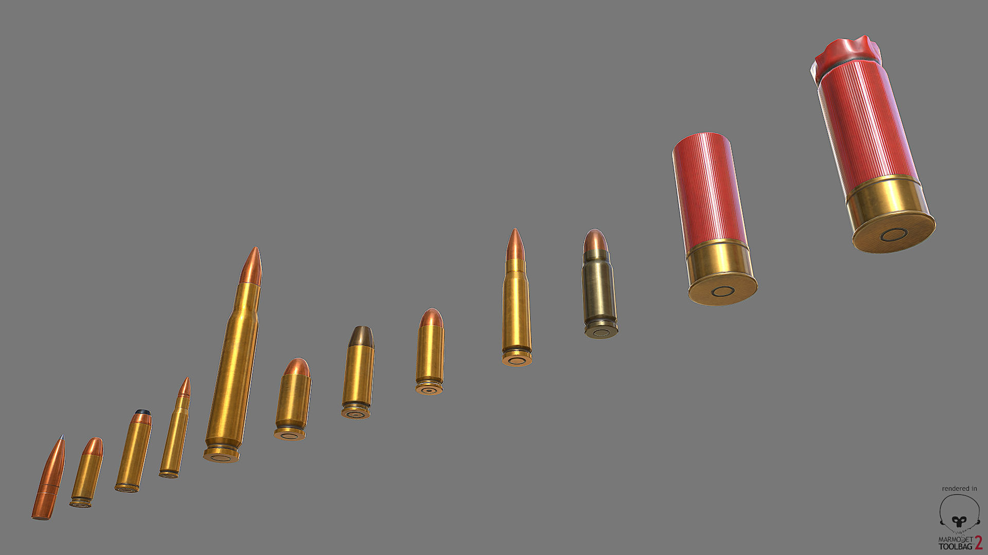 Munition Shell PBR Low-poly 3D model_7