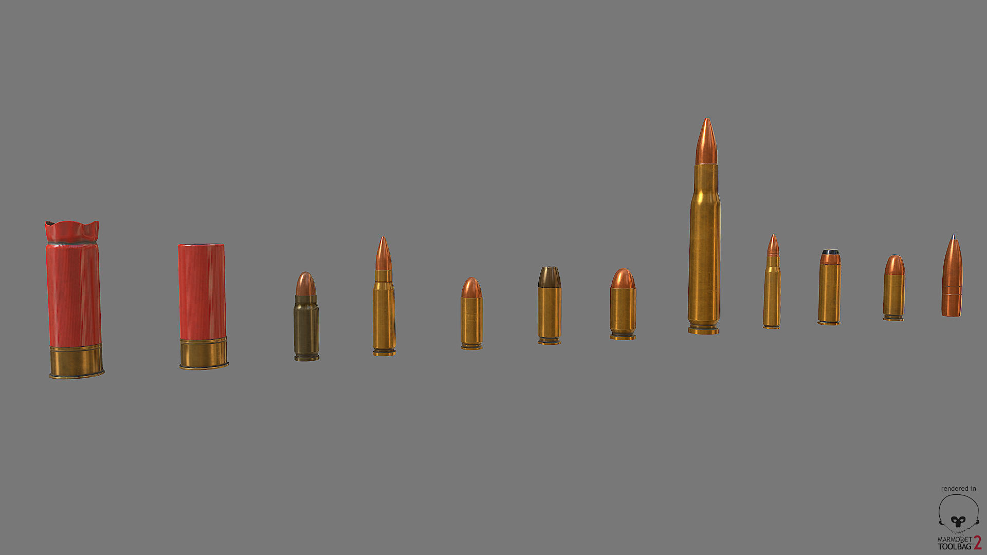 Munition Shell PBR Low-poly 3D model_3