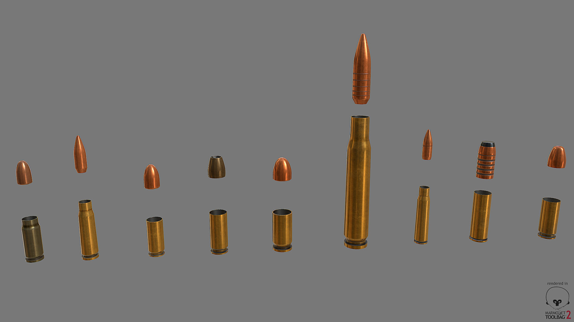 Munition Shell PBR Low-poly 3D model_4