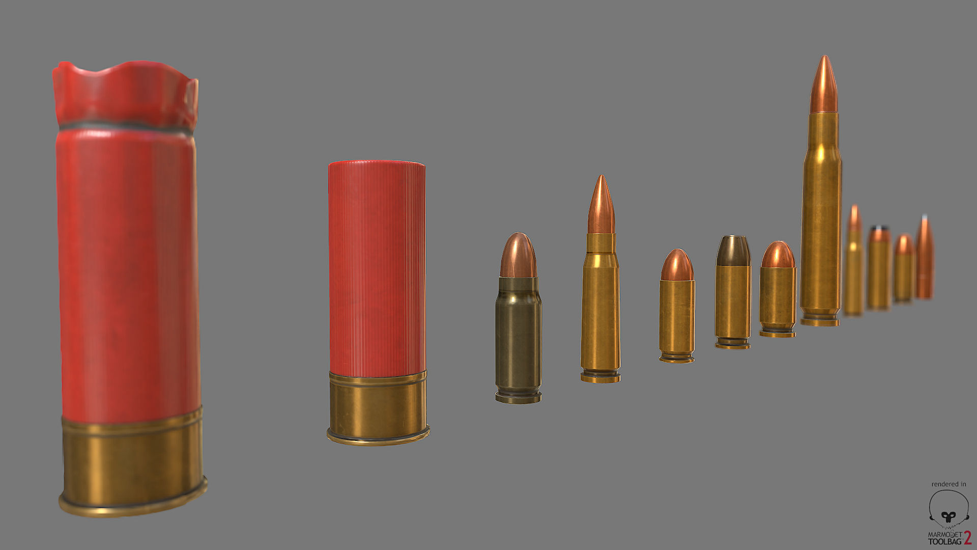 Munition Shell PBR Low-poly 3D model_2