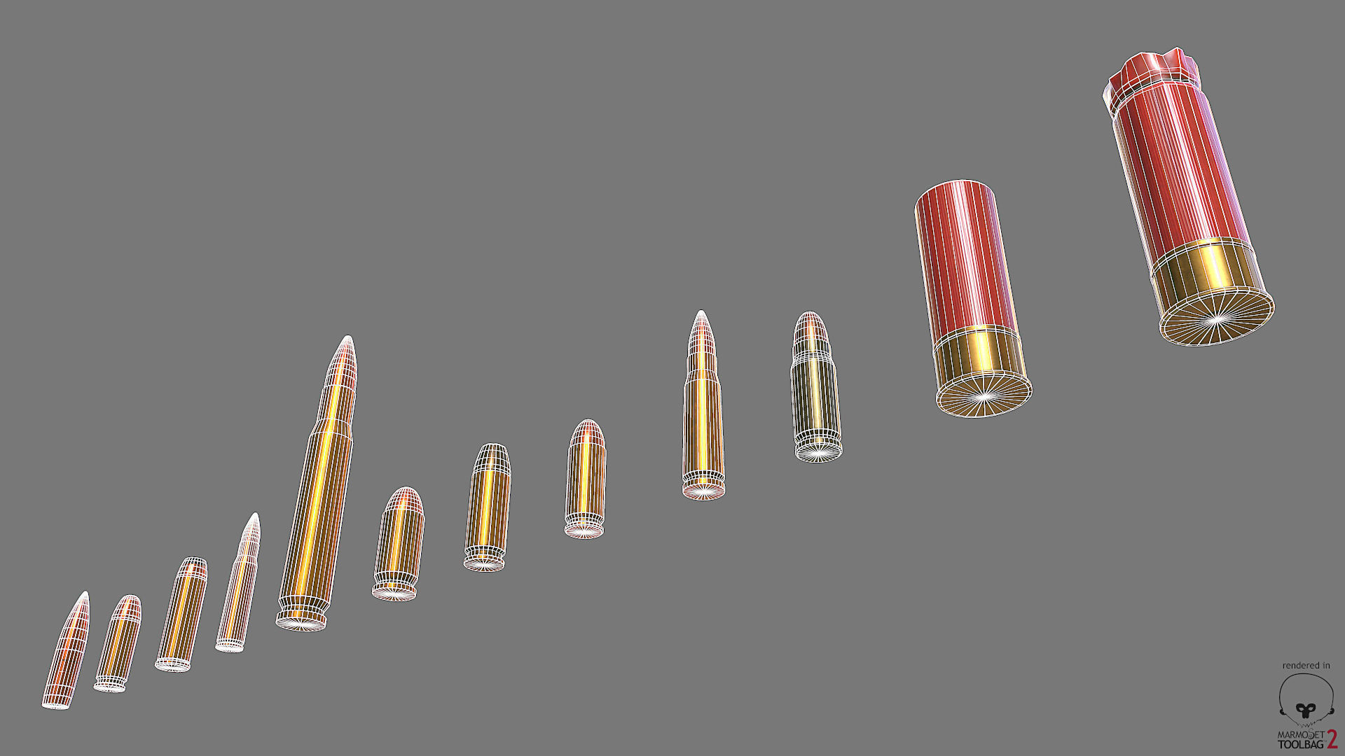 Munition Shell PBR Low-poly 3D model_8