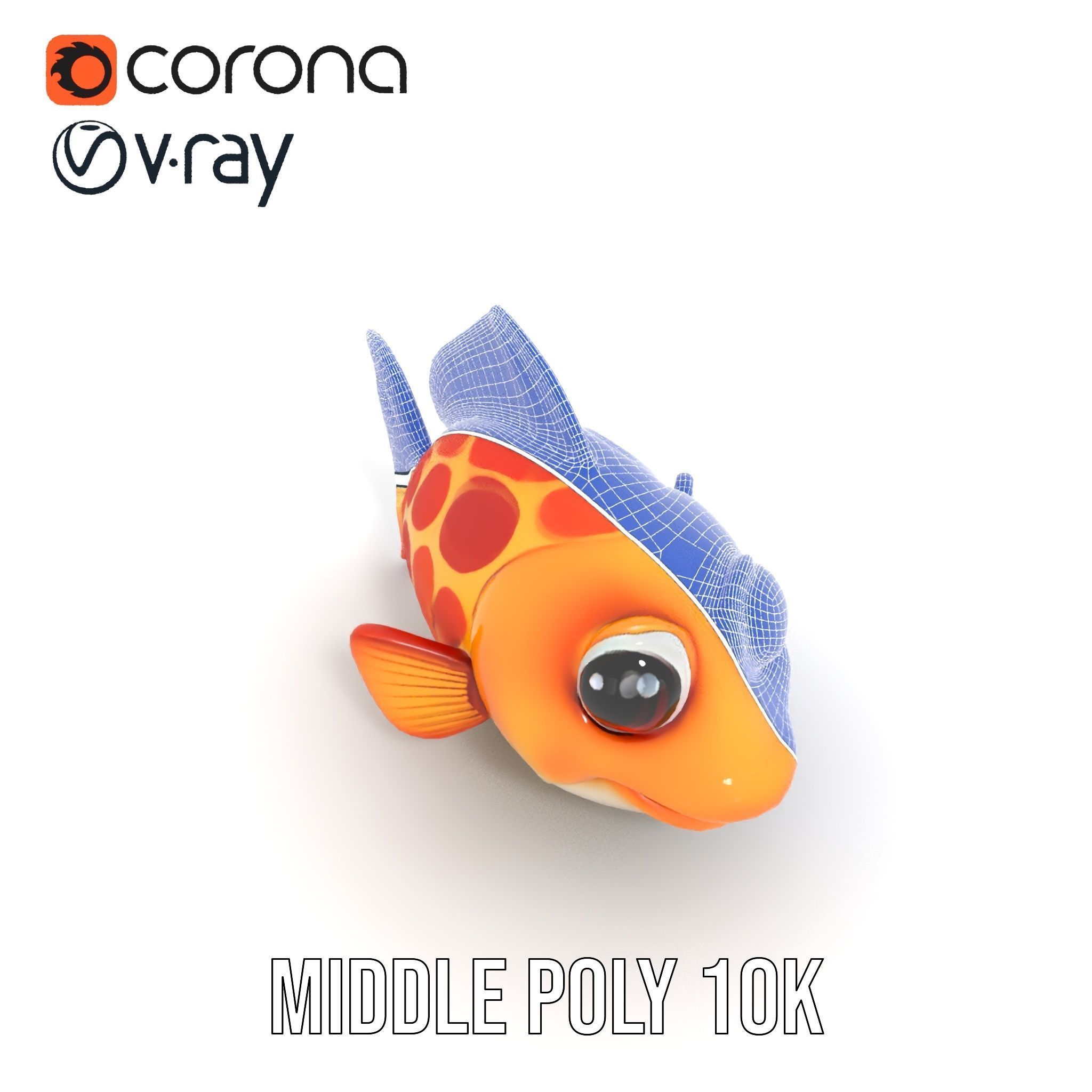 Cartoon Goldfish Model Pack with Vibrant Colors Low-poly 3D model_23