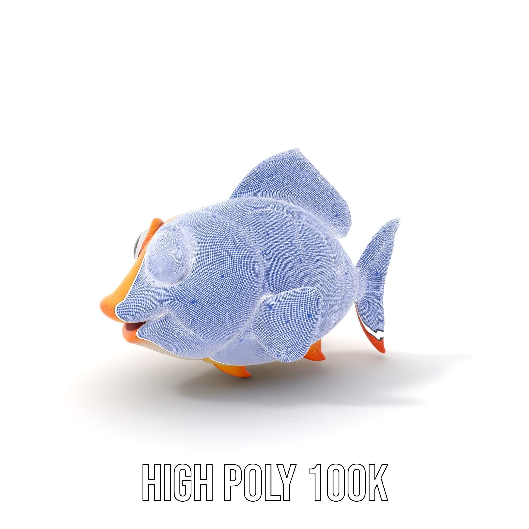 Cartoon Goldfish Model Pack with Vibrant Colors Low-poly 3D model_4