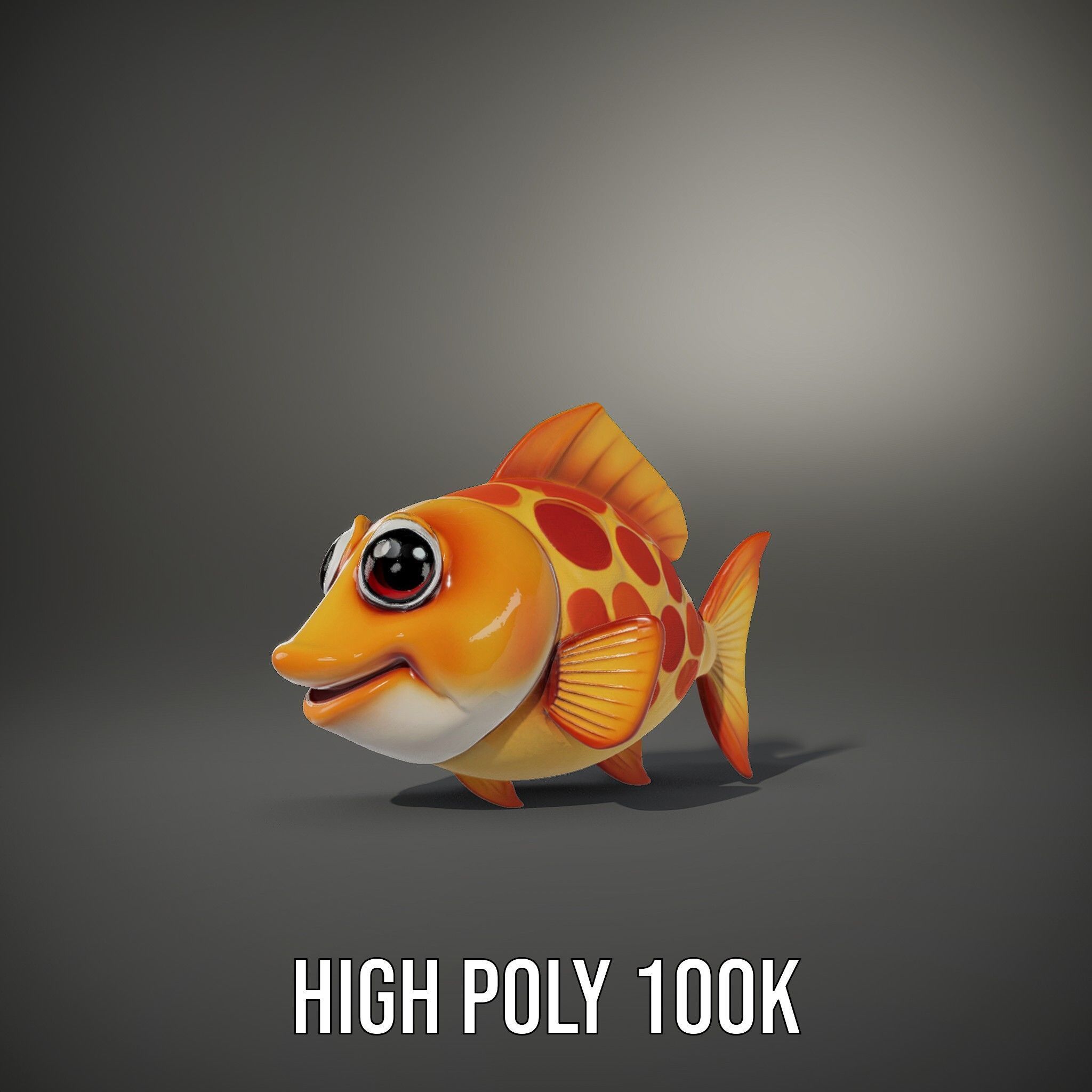 Cartoon Goldfish Model Pack with Vibrant Colors Low-poly 3D model_10