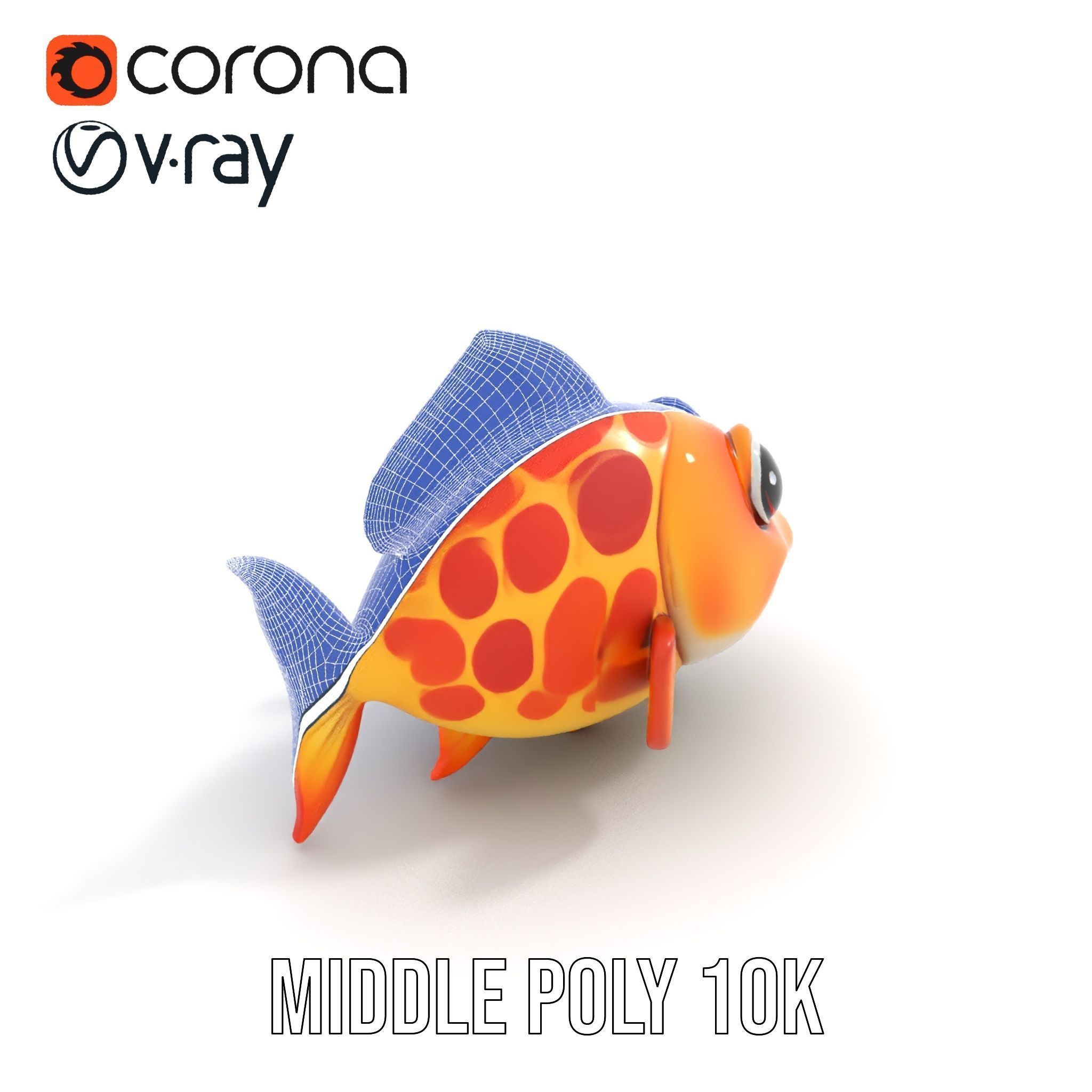 Cartoon Goldfish Model Pack with Vibrant Colors Low-poly 3D model_18