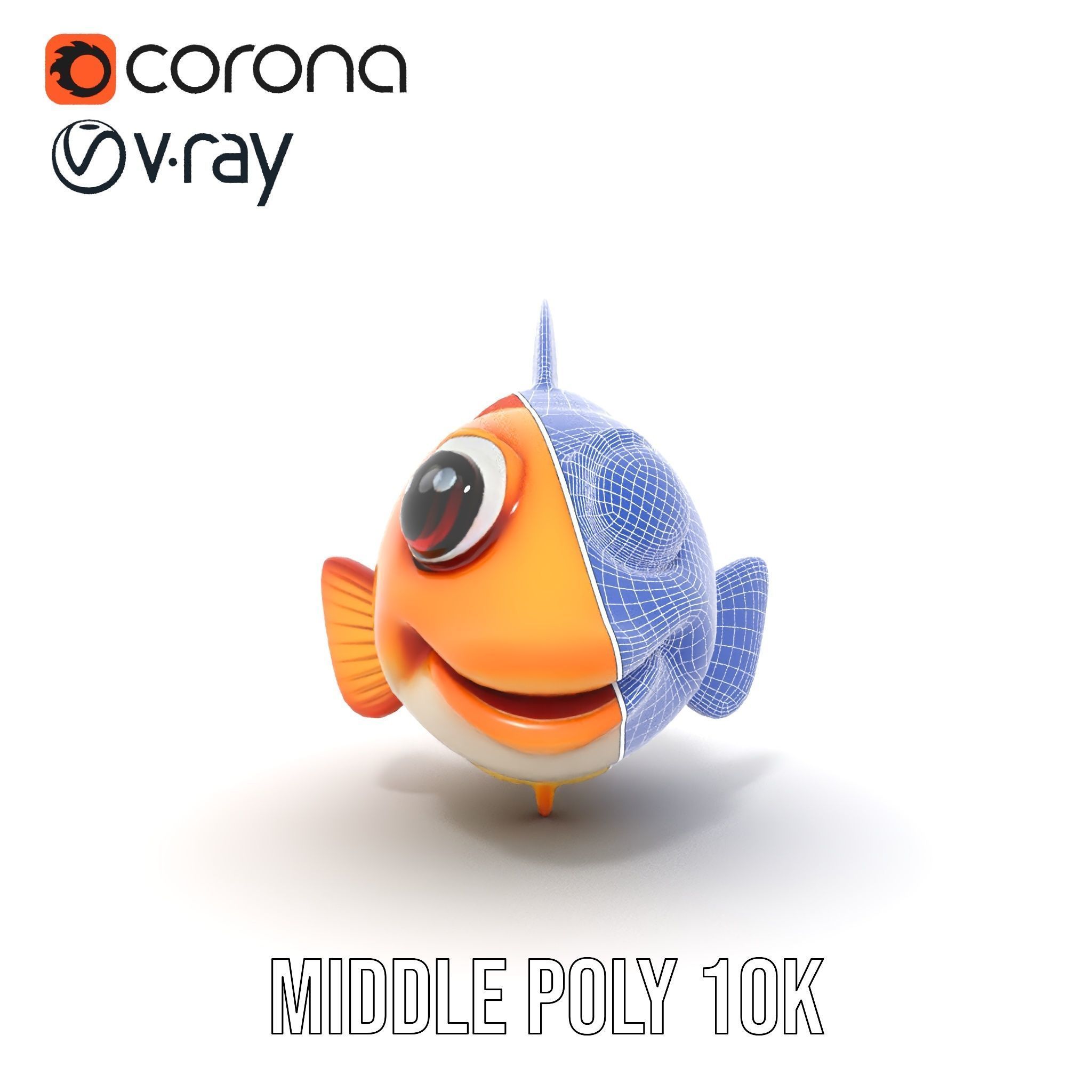 Cartoon Goldfish Model Pack with Vibrant Colors Low-poly 3D model_29