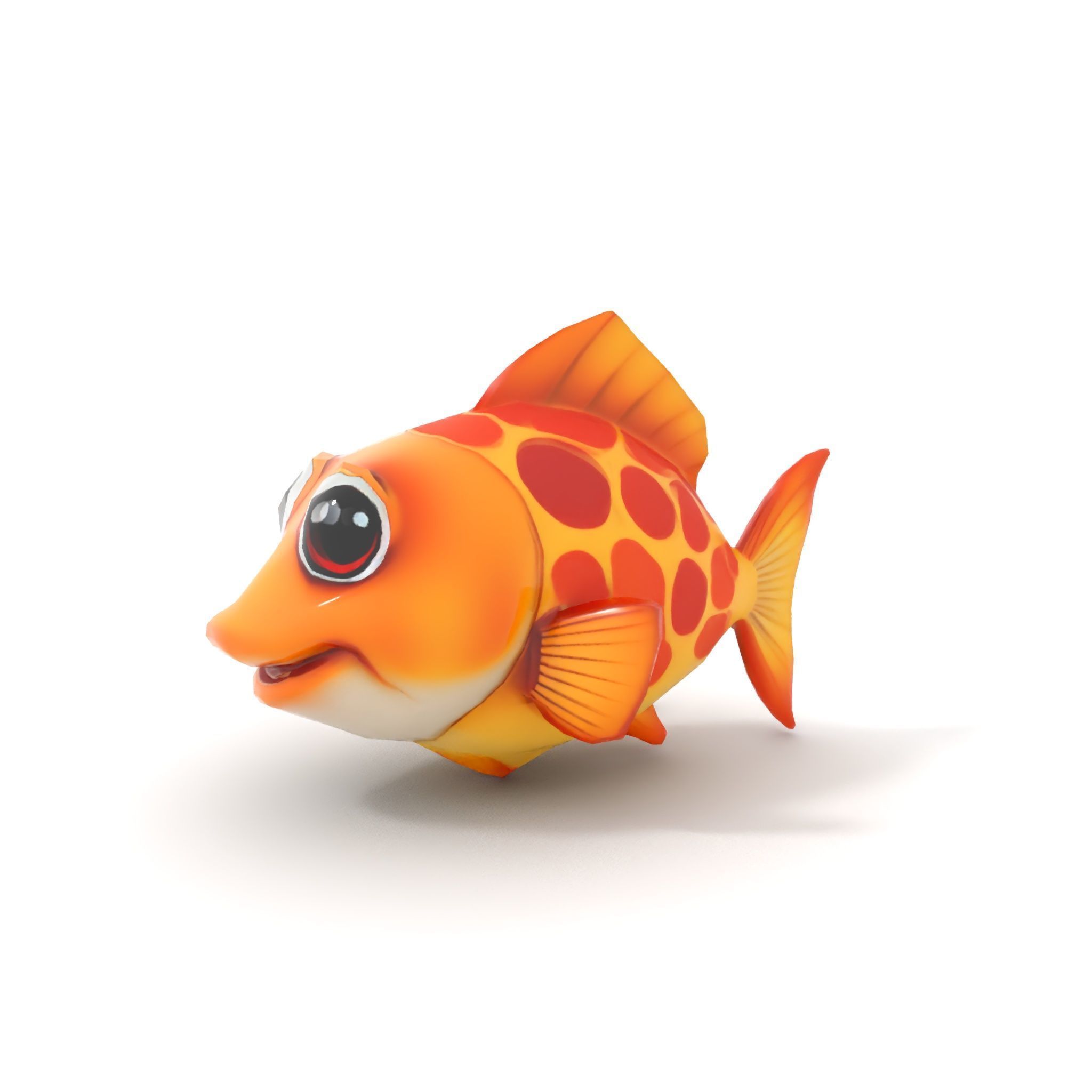 Cartoon Goldfish Model Pack with Vibrant Colors Low-poly 3D model_14