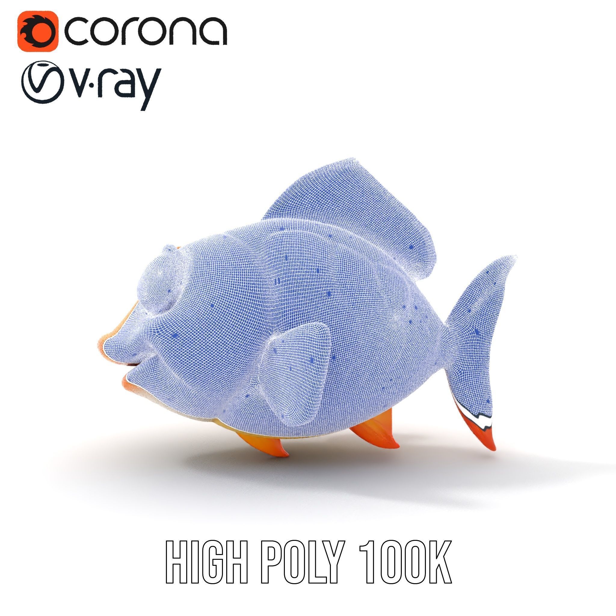 Cartoon Goldfish Model Pack with Vibrant Colors Low-poly 3D model_31