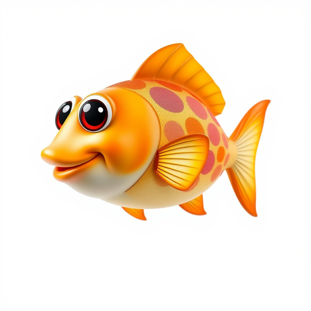 Cartoon Goldfish Model Pack with Vibrant Colors Low-poly 3D model_2