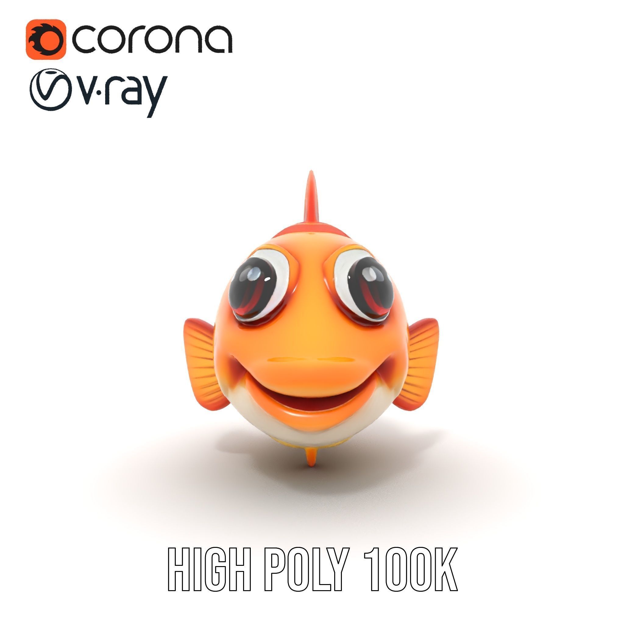 Cartoon Goldfish Model Pack with Vibrant Colors Low-poly 3D model_25