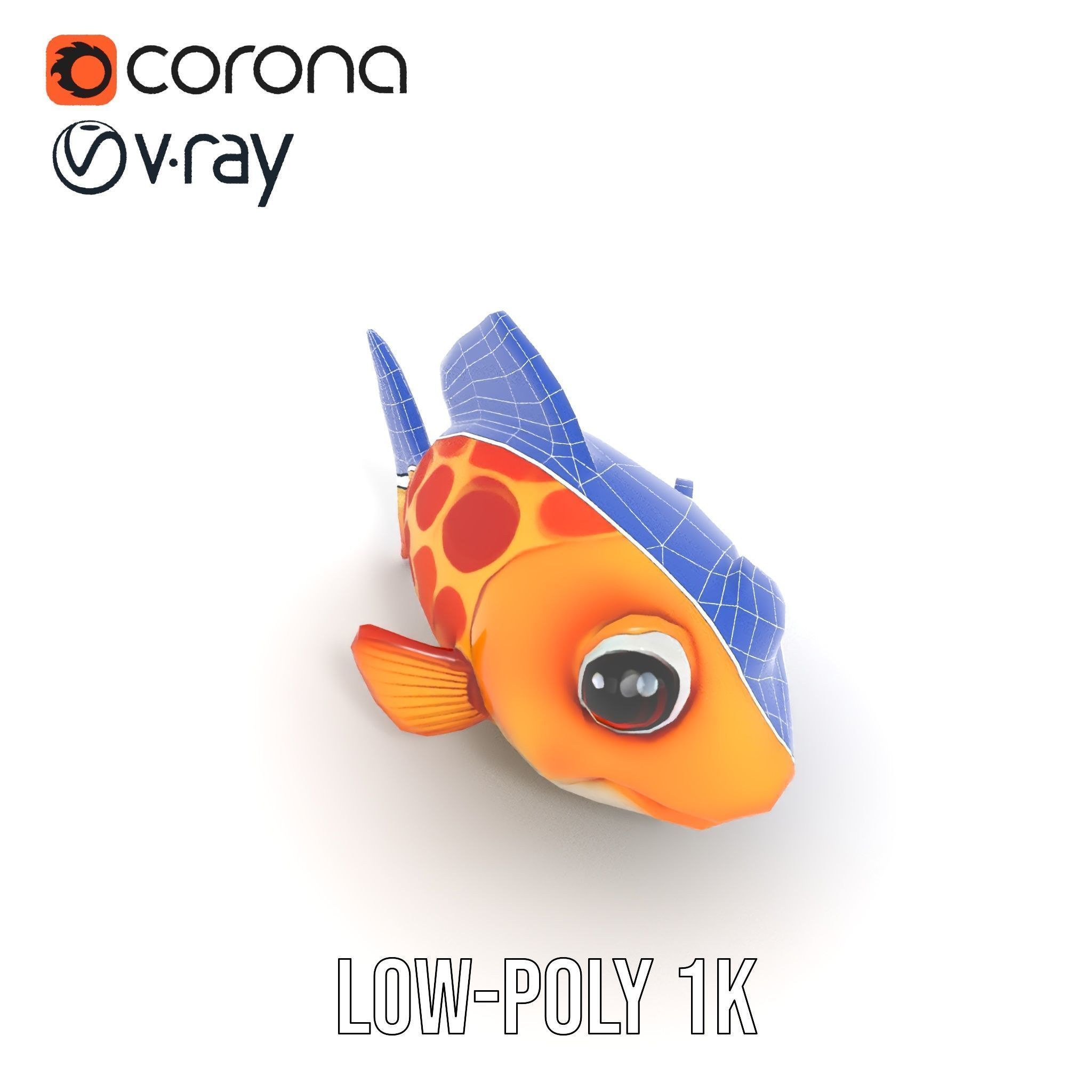 Cartoon Goldfish Model Pack with Vibrant Colors Low-poly 3D model_22