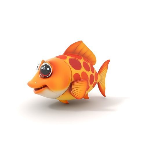 Cartoon Goldfish Model Pack with Vibrant Colors Low-poly 3D model