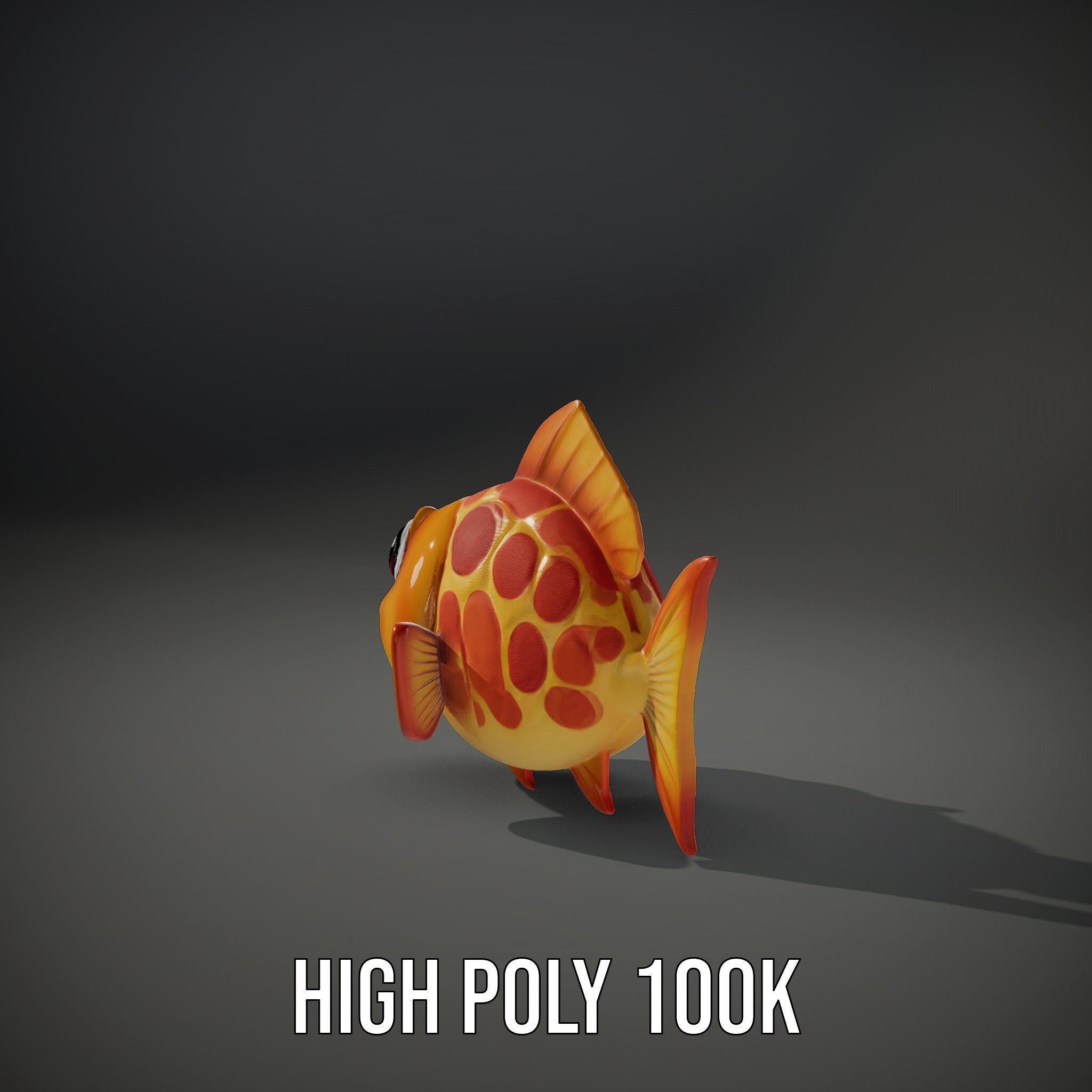 Cartoon Goldfish Model Pack with Vibrant Colors Low-poly 3D model_8
