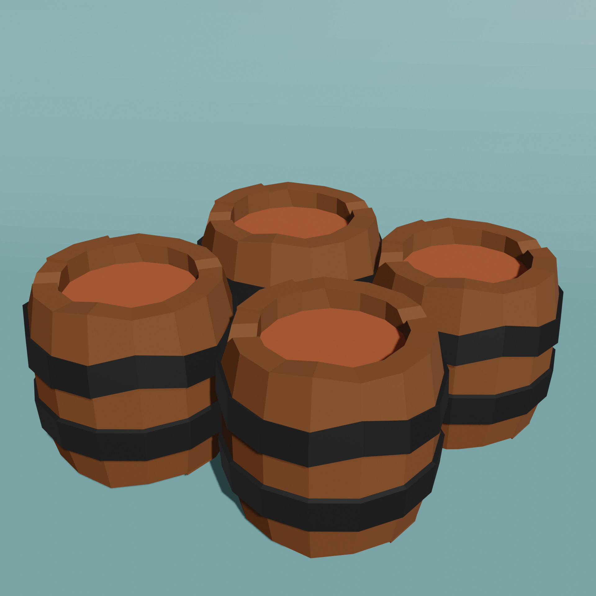 Low Poly Barrel 3D Model Low-poly 3D model_5
