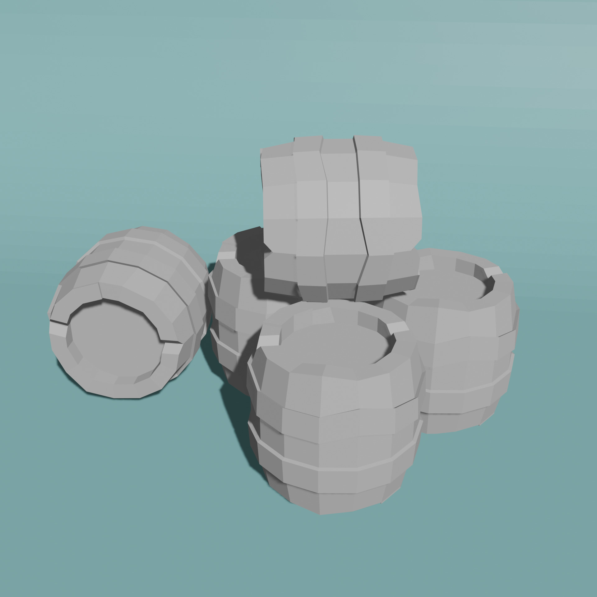 Low Poly Barrel 3D Model Low-poly 3D model_3